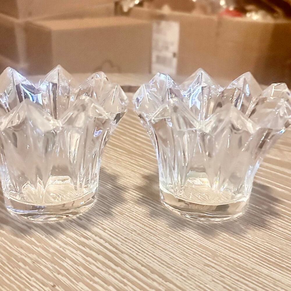 Set of 2 vintage glass